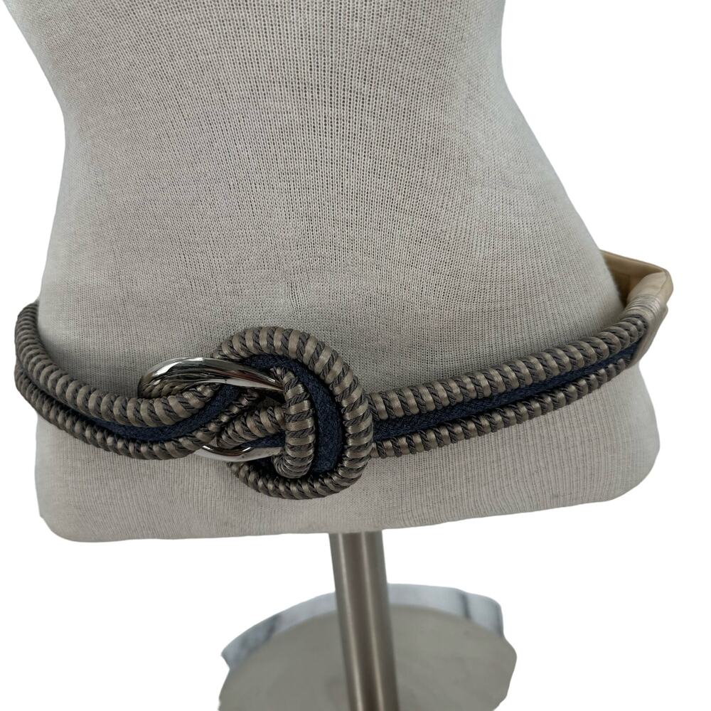 Vintage 80s Knot Blue and Silver belt